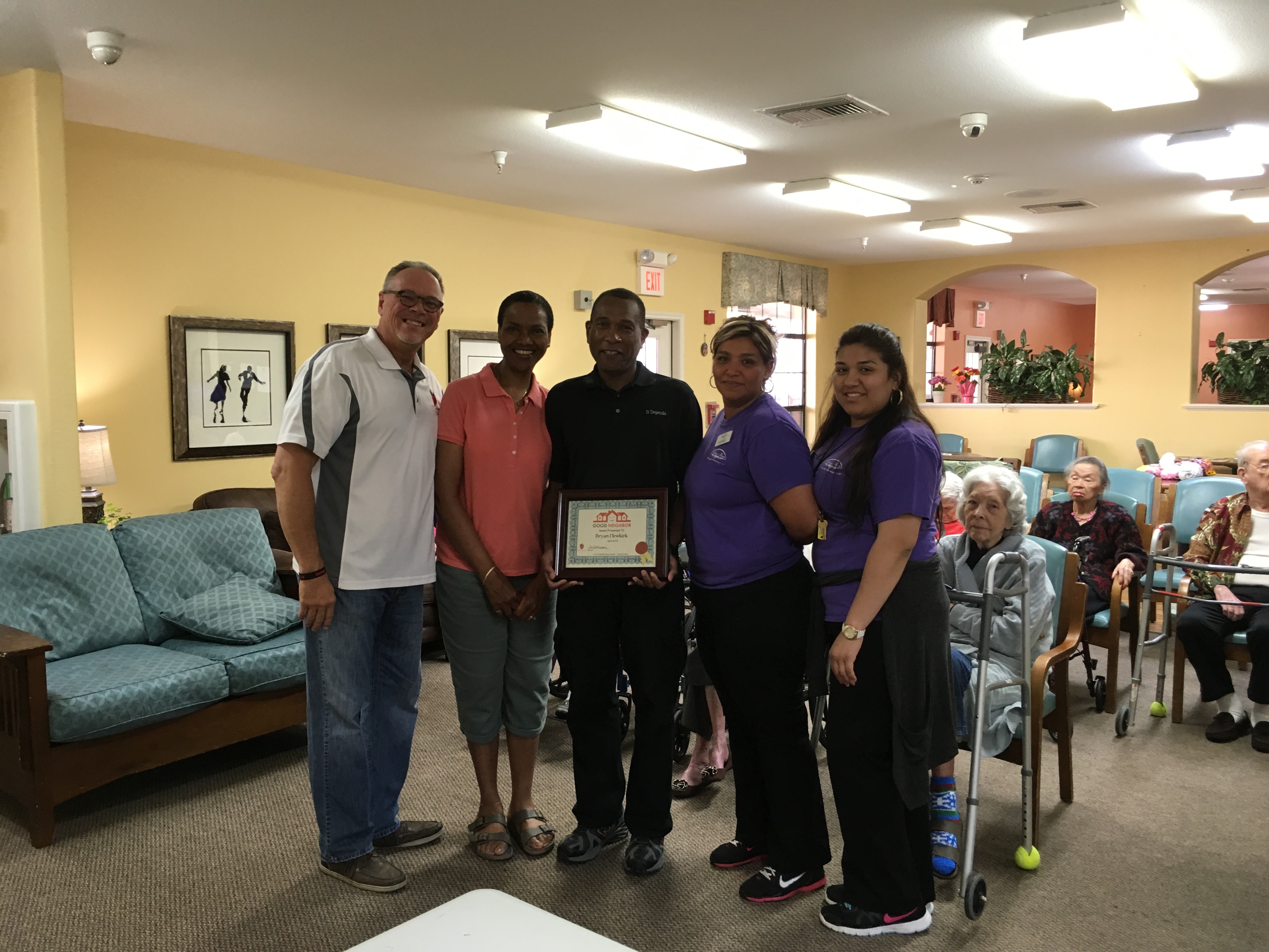 Bryan Newkirk Recipient of April 2016 Good Neighbor Award